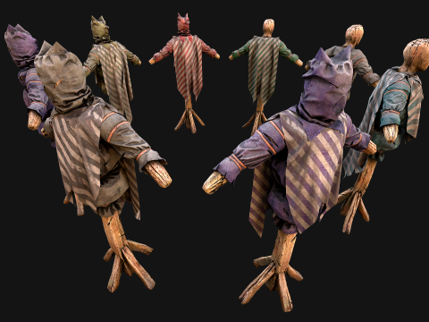Medieval Wooden Training Shooting Dummy Fair Castle Environment Modèle 3D