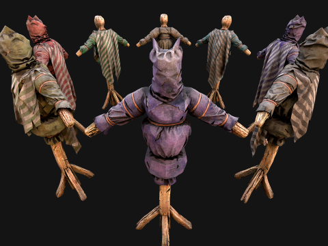 Medieval Wooden Training Shooting Dummy Fair Castle Environment Modèle 3D