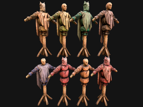 Medieval Wooden Fighting Dummy Mannequin Training Camp 3Dモデル