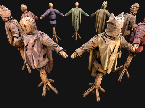 Medieval Wooden Fighting Dummy Mannequin Training Camp 3Dモデル