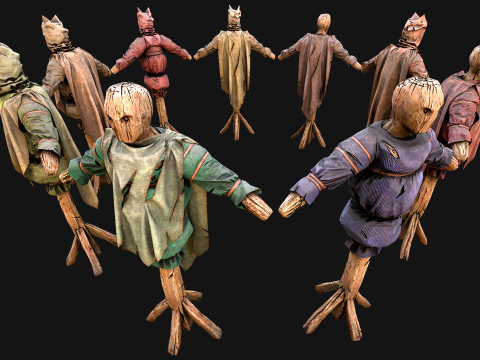 Medieval Wooden Fighting Dummy Mannequin Training Camp 3Dモデル