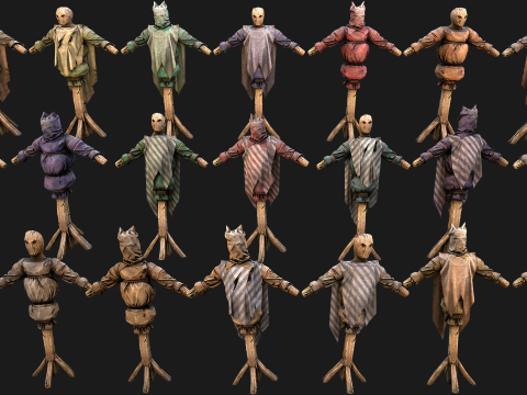 Medieval Wooden Fighting Dummy Mannequin Castle Environment Model 3D