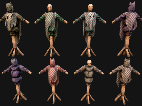 Medieval Wooden Fighting Dummy Mannequin Castle Environment Model 3D