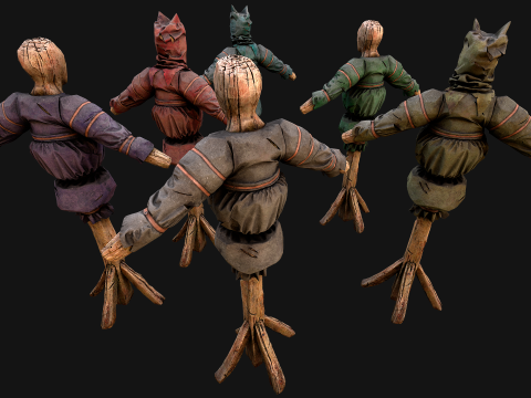 Medieval Wooden Fighting Dummy Mannequin Castle Environment Model 3D