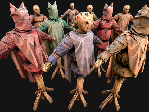 Medieval Wooden Fighting Dummy Mannequin Castle Environment Model 3D