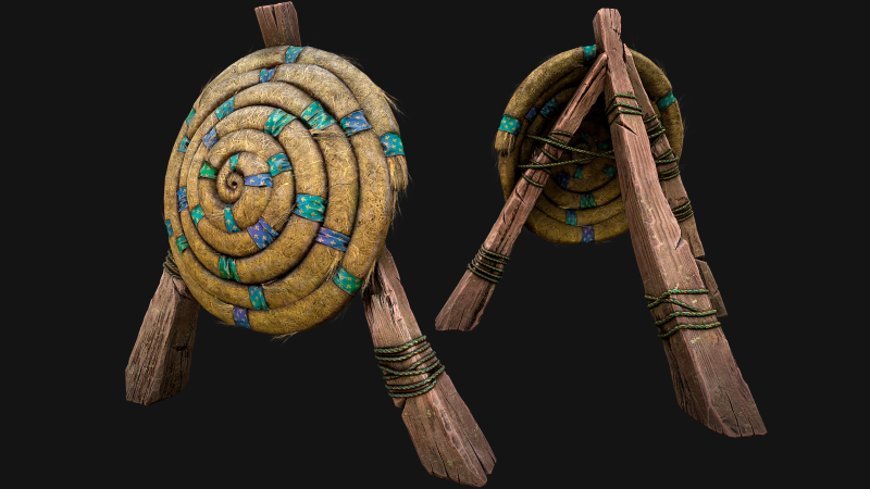 Straw Target Archer Medieval Training Fair Range Barracks 3D Model .c4d .max .obj .3ds .fbx .stl .blend 