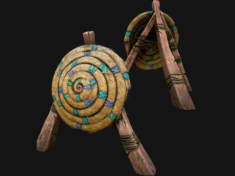 Straw Target Archer Medieval Training Fair Range Barracks 3D Model