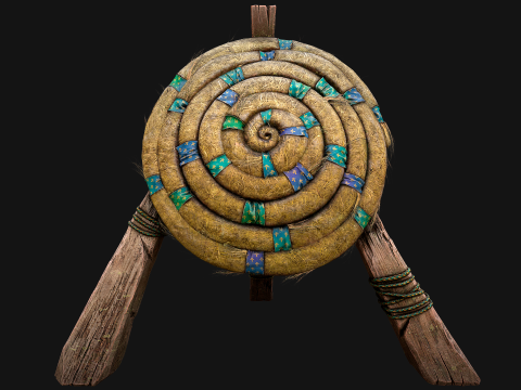 Straw Target Archer Medieval Training Fair Range Barracks 3D Model