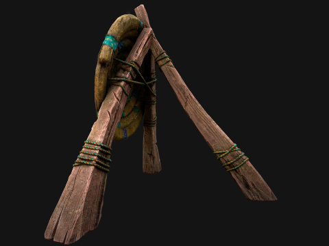 Straw Target Archer Medieval Training Fair Range Barracks 3D Model