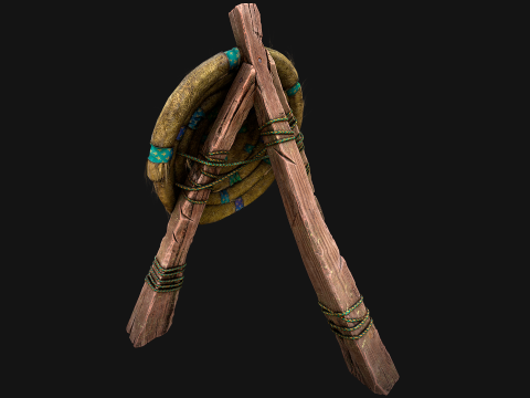 Straw Target Archer Medieval Training Fair Range Barracks 3D Model