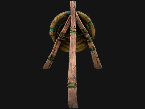 Straw Target Archer Medieval Training Fair Range Barracks 3D Model
