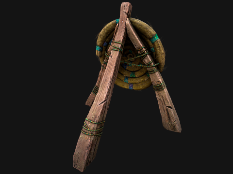 Straw Target Archer Medieval Training Fair Range Barracks 3D Model