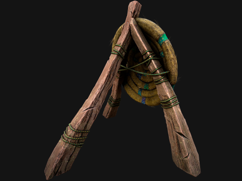 Straw Target Archer Medieval Training Fair Range Barracks 3D Model