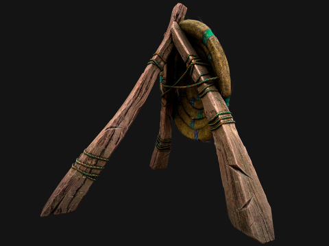 Straw Target Archer Medieval Training Fair Range Barracks 3D Model