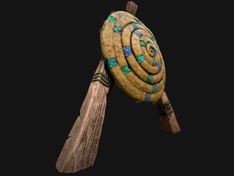 Straw Target Archer Medieval Training Fair Range Barracks 3D Model