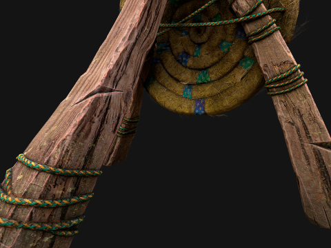 Straw Target Archer Medieval Training Fair Range Barracks 3D Model