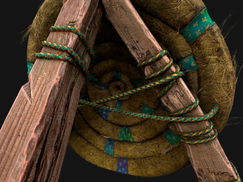Straw Target Archer Medieval Training Fair Range Barracks 3D Model