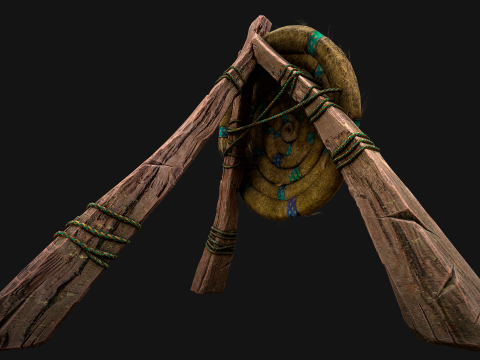 Straw Target Archer Medieval Training Fair Range Barracks 3D Model