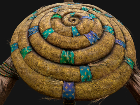 Straw Target Archer Medieval Training Fair Range Barracks 3D Model