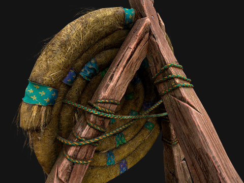 Straw Target Archer Medieval Training Fair Range Barracks 3D Model