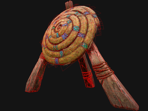 Straw Target Archer Medieval Training Fair Range Barracks 3D Model