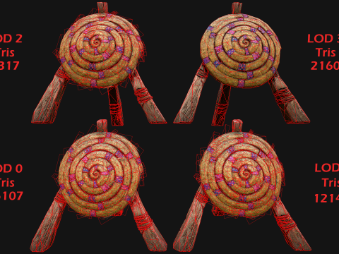 Medieval Wooden Straw Dummy for Training Fair Castle Props Modello 3D