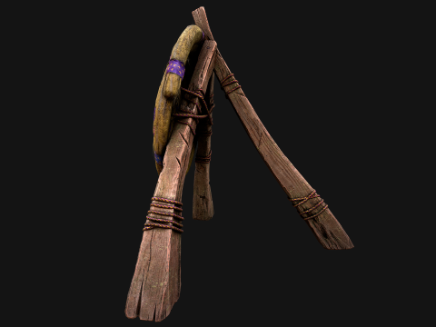 Medieval Wooden Straw Dummy for Training Fair Castle Props Modello 3D