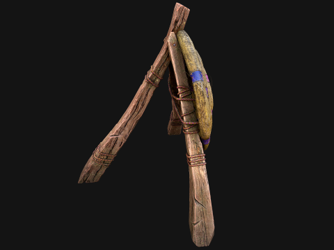Medieval Wooden Straw Dummy for Training Fair Castle Props Modello 3D