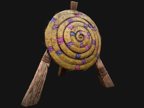 Medieval Wooden Straw Dummy for Training Fair Castle Props Modello 3D