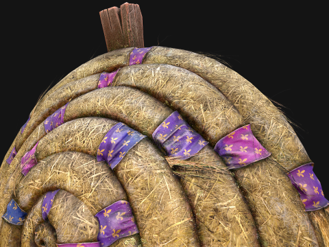 Medieval Wooden Straw Dummy for Training Fair Castle Props Modello 3D