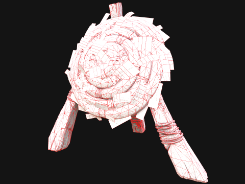 Medieval Wooden Straw Dummy for Training Fair Castle Props Modello 3D