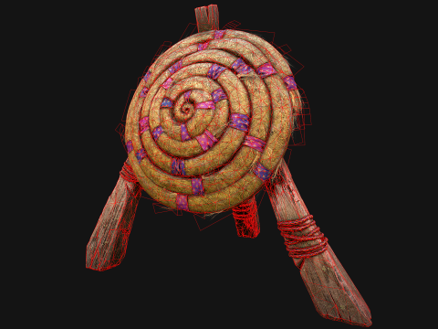 Medieval Wooden Straw Dummy for Training Fair Castle Props Modello 3D