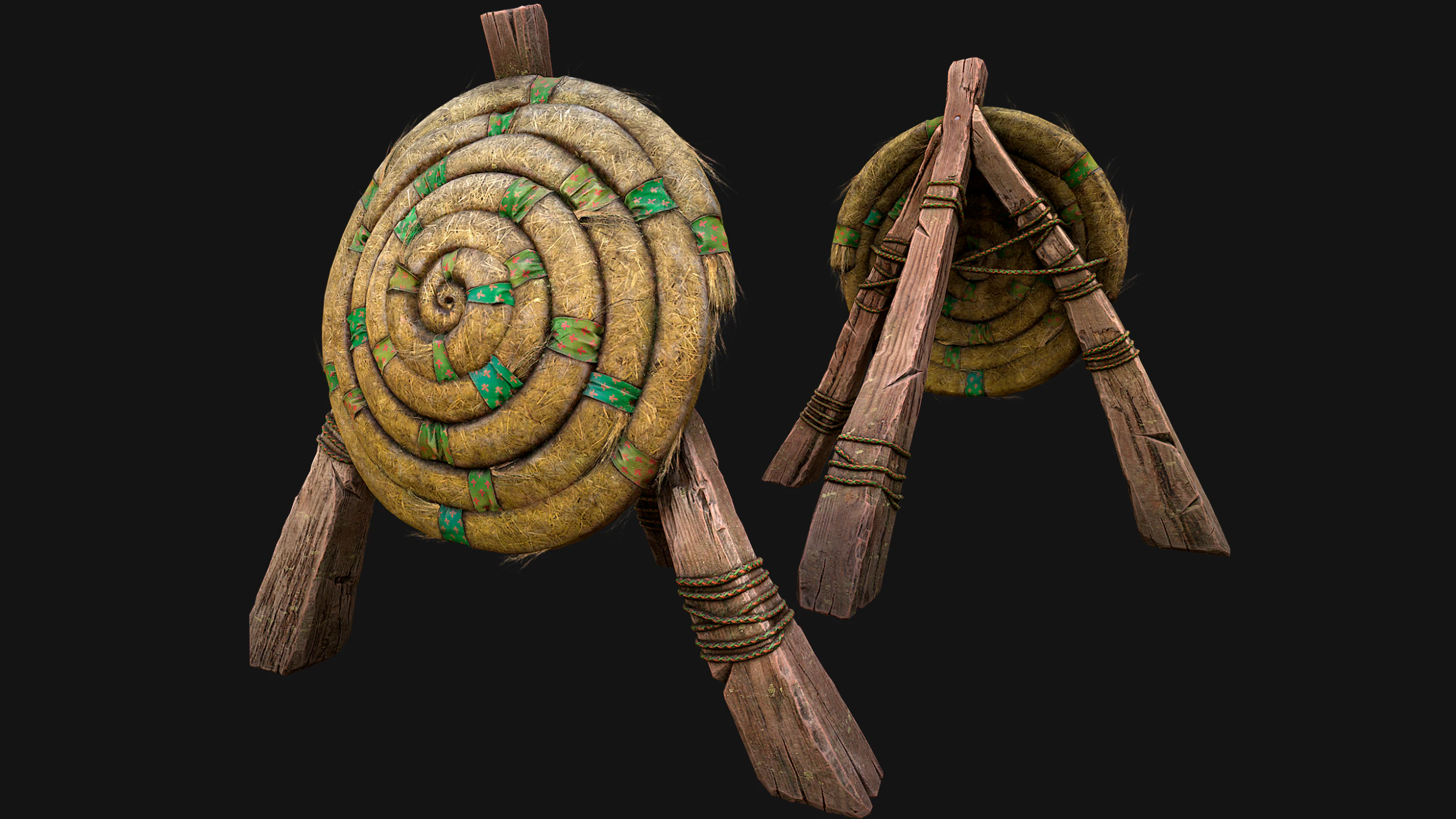 Straw Target Archer Combat Wooden Dummy Medieval Environment 3D Model .c4d .max .obj .3ds .fbx .stl .blend 
