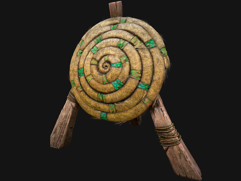 Straw Target Archer Combat Wooden Dummy Medieval Environment 3D Modell