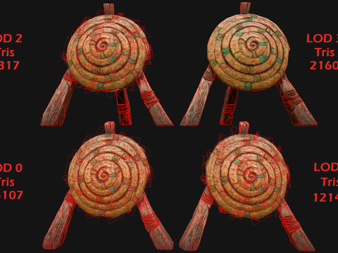 Straw Target Archer Combat Wooden Dummy Medieval Environment 3D Modell