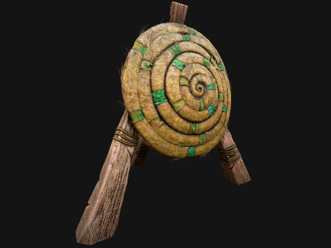 Straw Target Archer Combat Wooden Dummy Medieval Environment 3D Model