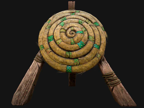 Straw Target Archer Combat Wooden Dummy Medieval Environment 3D Model