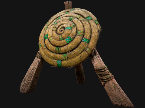 Straw Target Archer Combat Wooden Dummy Medieval Environment 3D Modell