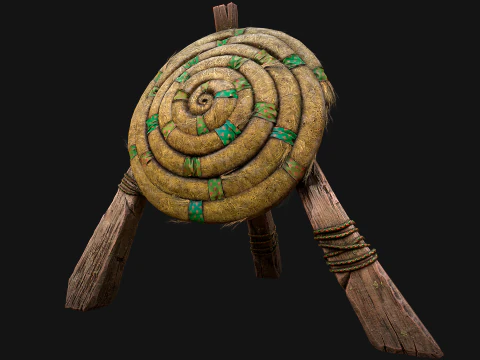 Straw Target Archer Combat Wooden Dummy Medieval Environment 3D Model