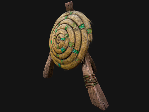 Straw Target Archer Combat Wooden Dummy Medieval Environment 3D Modell