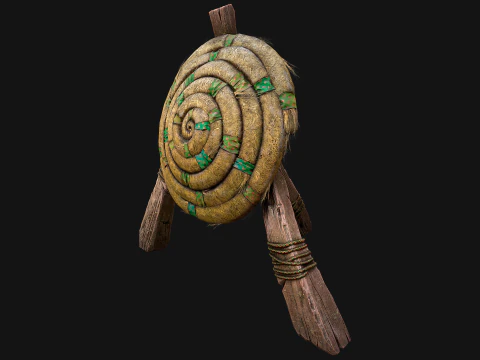 Straw Target Archer Combat Wooden Dummy Medieval Environment 3D Model
