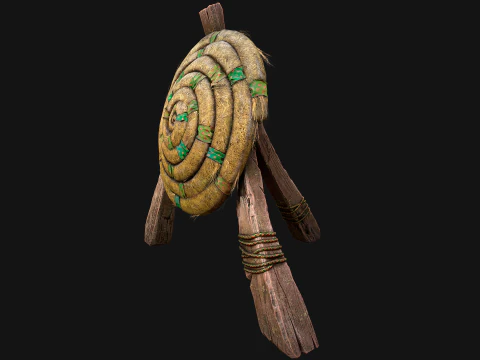 Straw Target Archer Combat Wooden Dummy Medieval Environment 3D Model
