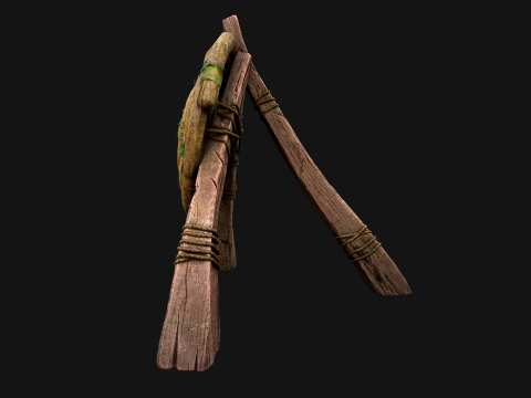 Straw Target Archer Combat Wooden Dummy Medieval Environment 3D Modell