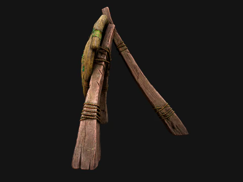 Straw Target Archer Combat Wooden Dummy Medieval Environment 3D Model