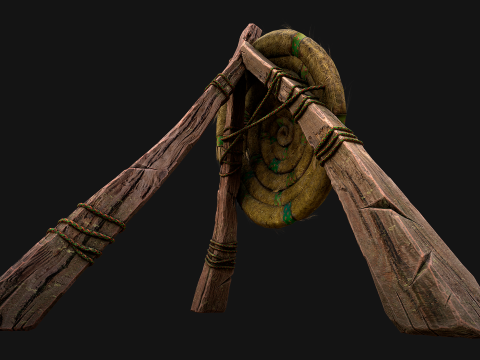 Straw Target Archer Combat Wooden Dummy Medieval Environment 3D Modell