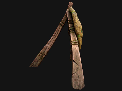 Straw Target Archer Combat Wooden Dummy Medieval Environment 3D Model