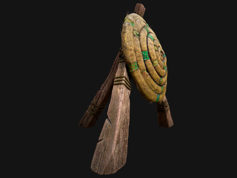 Straw Target Archer Combat Wooden Dummy Medieval Environment 3D Modell