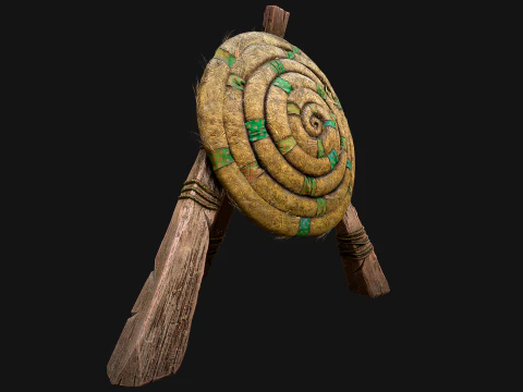 Straw Target Archer Combat Wooden Dummy Medieval Environment 3D Model