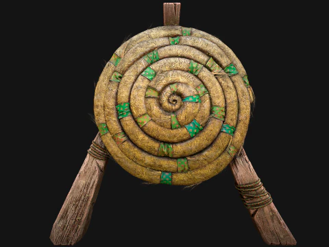Straw Target Archer Combat Wooden Dummy Medieval Environment 3D Model
