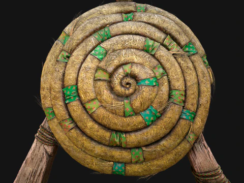 Straw Target Archer Combat Wooden Dummy Medieval Environment 3D Model
